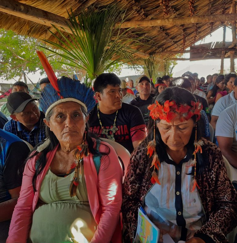 Lideranças Indígenas na Assembleia Extraordinária – TI Arapuá (Foto: Ascom/CIR)