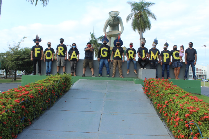 Protesto em frente a monumento aos garimpeiros, Boa Vista - RR 13/02/2021