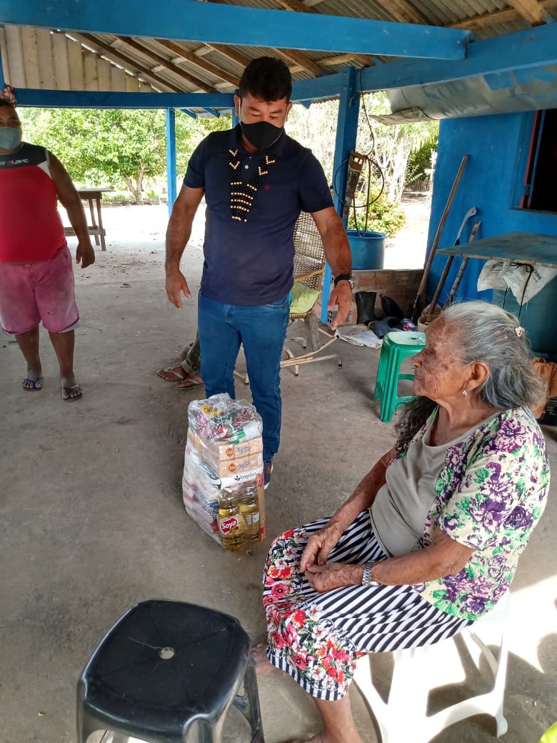 Famílias da região Tabaio recebem cestas de alimentação. Foto: Morador da comunidade.