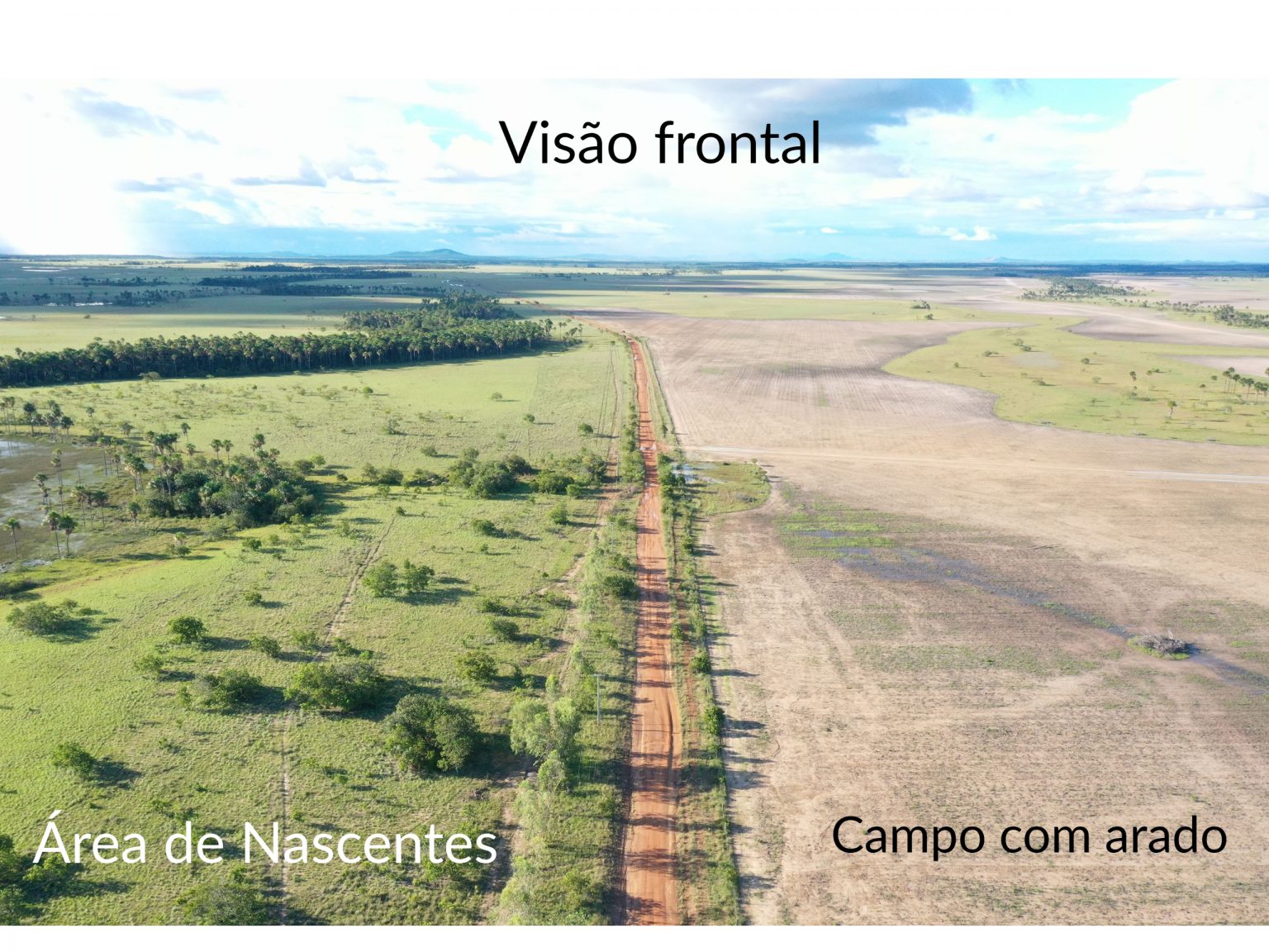 Visão aérea do local
